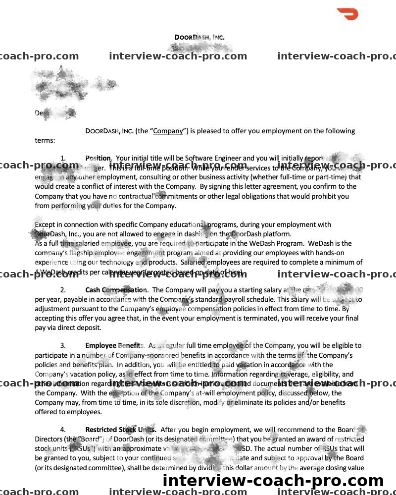 DoorDash Data Scientist Offer — 真实学员 Offer 截图